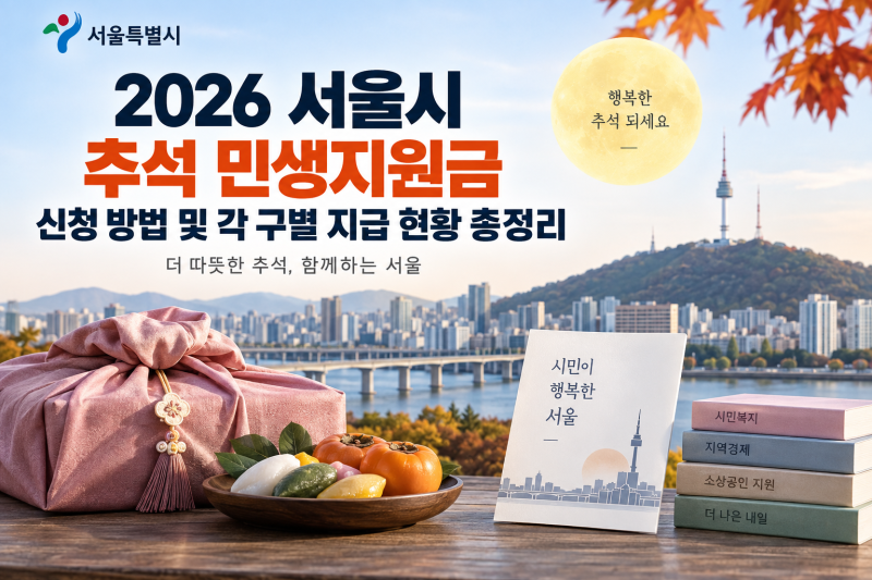 2026 서울시 추석 4차 민생지원금 신청방법?서울 25개 자치구 명절지원금 총정리