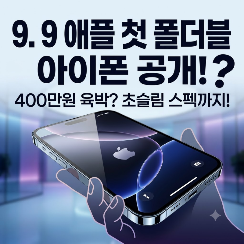 9일 애플 첫 폴더블 아이폰 공개? 4.5mm 초슬림 스펙과 최고 400만원 육박하는 예상출고가 분석
