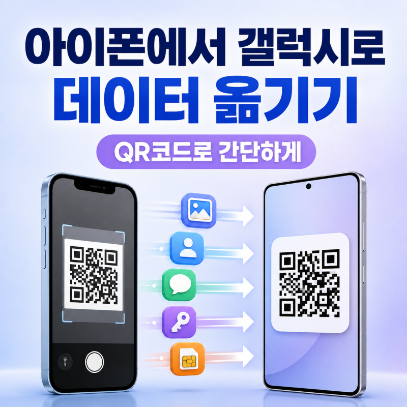 아이폰에서 갤럭시로 데이터 옮기기, QR코드로 앱 없이 가능한 조건과 방법