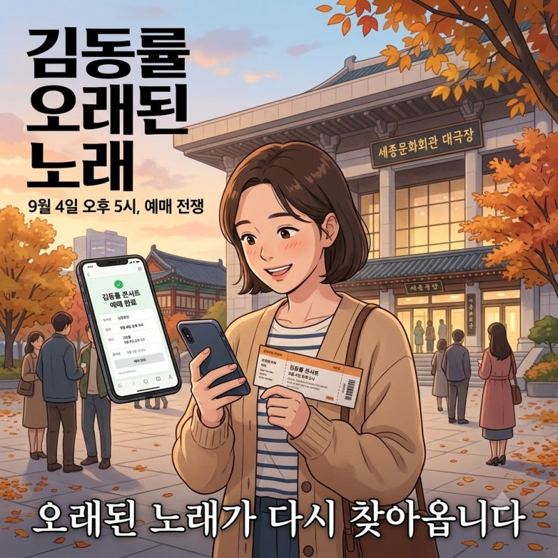 2026 김동률 콘서트 오래된 노래 예매 일정 좌석 가격 세종문화회관 총정리