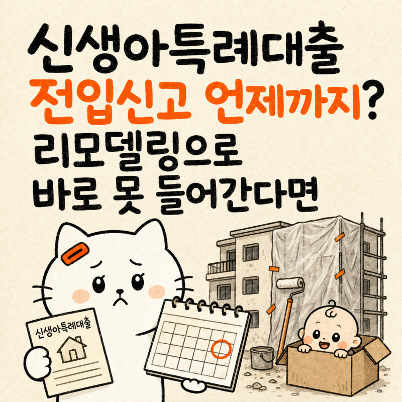 신생아특례대출 전입신고 언제까지? 리모델링 때문에 바로 못 들어갈 때