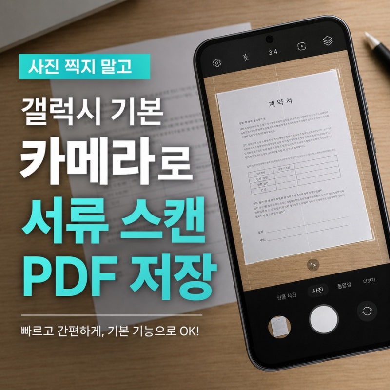 갤럭시 서류 스캔 방법, 사진 찍지 말고 기본 카메라로 PDF 저장하세요