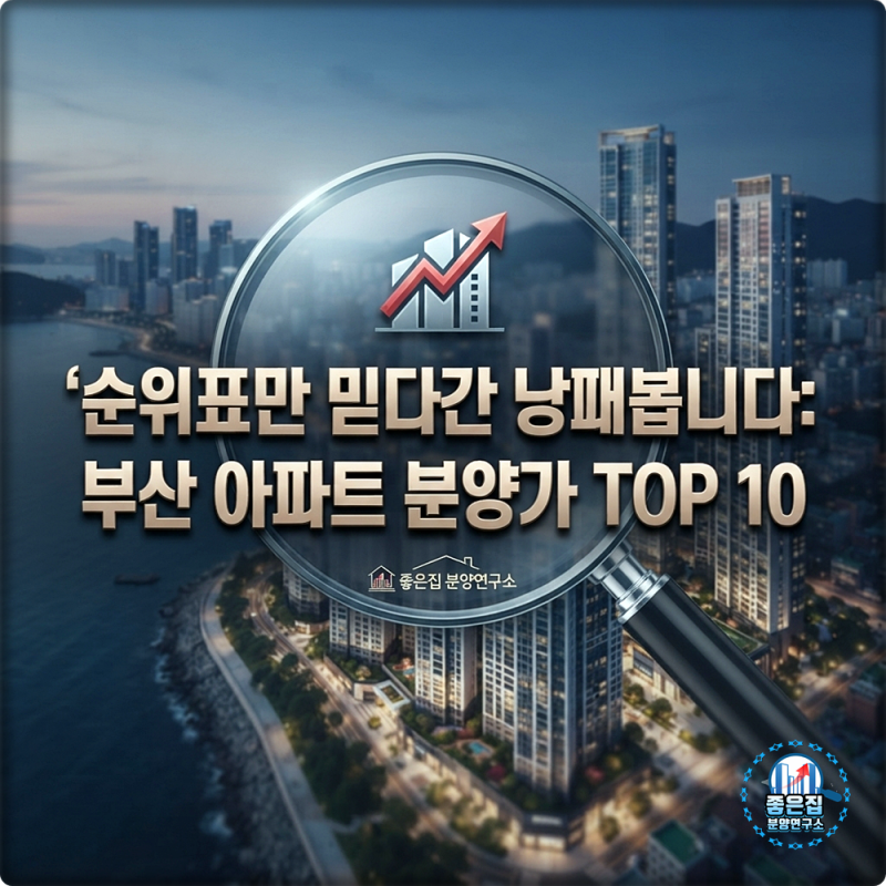 [부산 아파트 분양가 순위 TOP 10] 순위표만 믿다간 낭패 보는 이유: 2026년 9월 실질 매입가 분....