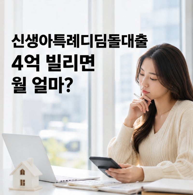 신생아특례디딤돌대출 3억 4억 받으면 월 얼마? 30년 상환 직접 계산