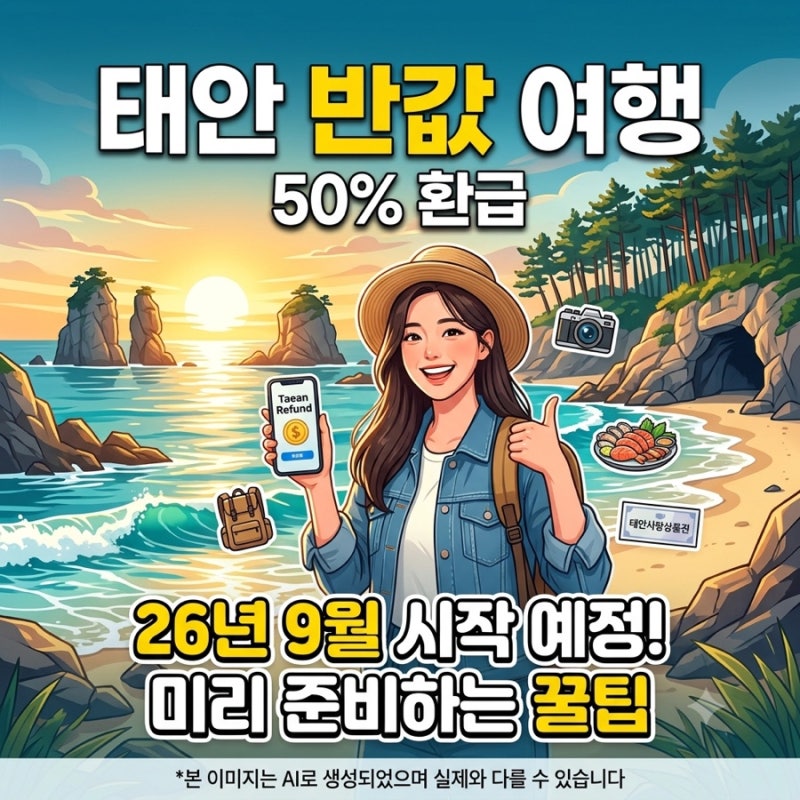 곧 시작되는 '태안 반값 여행'! 경비 50% 환급 혜택, 오픈 전 미리 준비하는 꿀팁