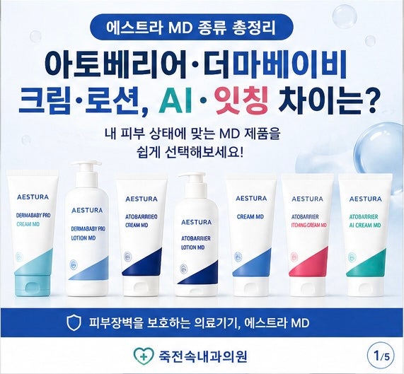 에스트라 MD 종류 총정리｜아토베리어·더마베이비 크림·로션, AI·잇칭 차이는?