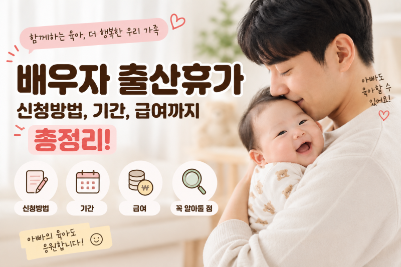 배우자 출산휴가 신청방법, 기간, 급여까지 총정리!