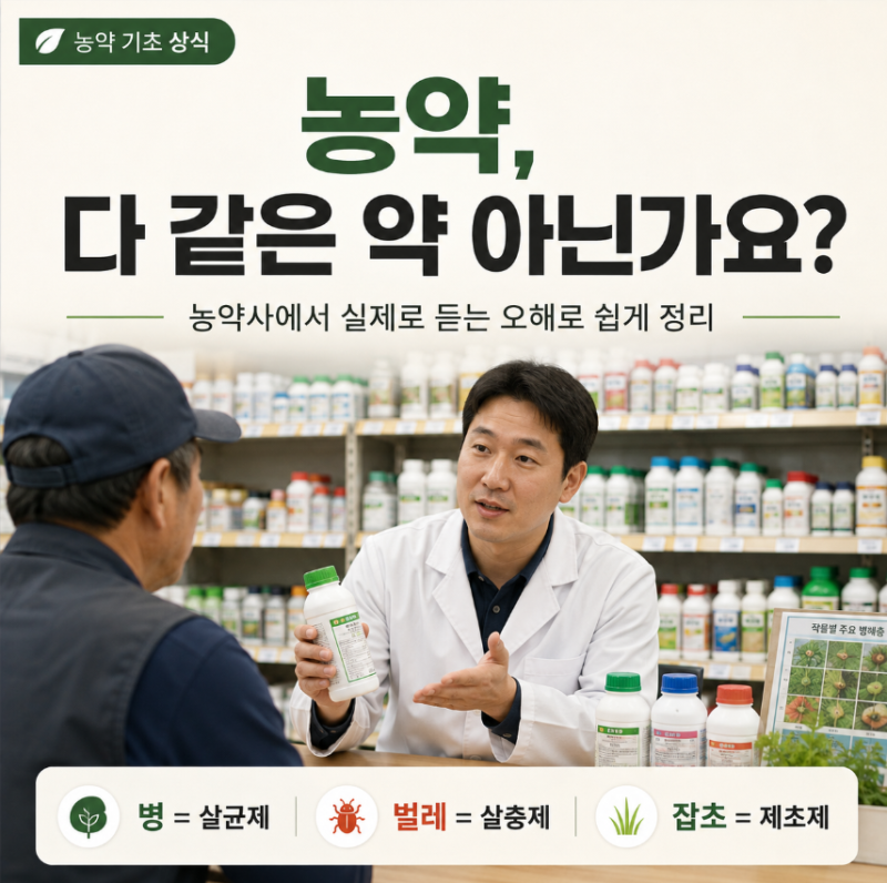 농약 종류 쉽게 구분하기｜살균제·살충제·제초제 차이와 뚜껑 색깔까지
