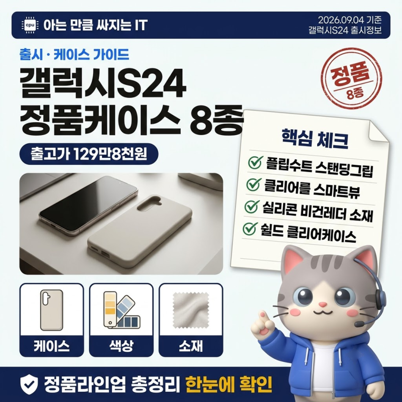 갤럭시S24케이스 정품 8종과 출시 일정, 색상 정리
