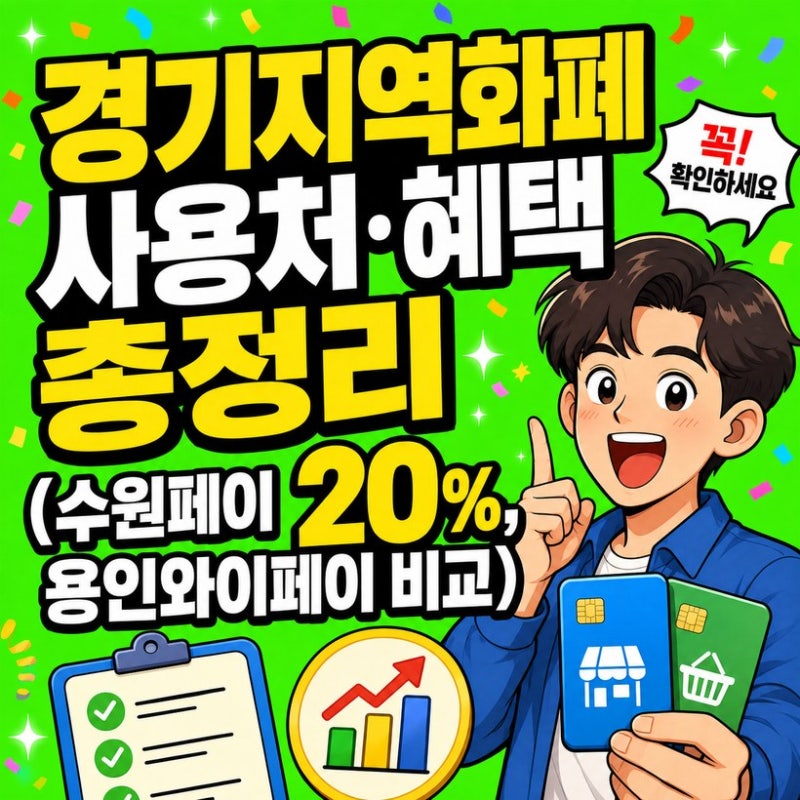 경기지역화폐 사용처·혜택 총정리 (수원페이 20%, 용인와이페이 비교)