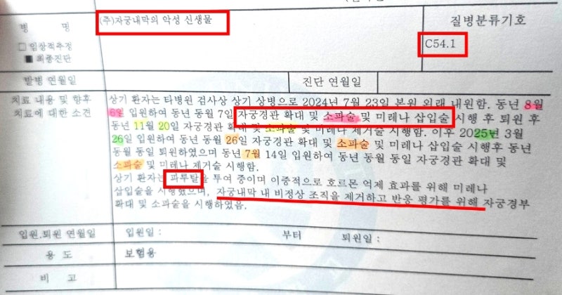 자궁내막암 자궁소파술 수술비 1종? 3종? 종수술비 오지급 분쟁 해결법 총정리