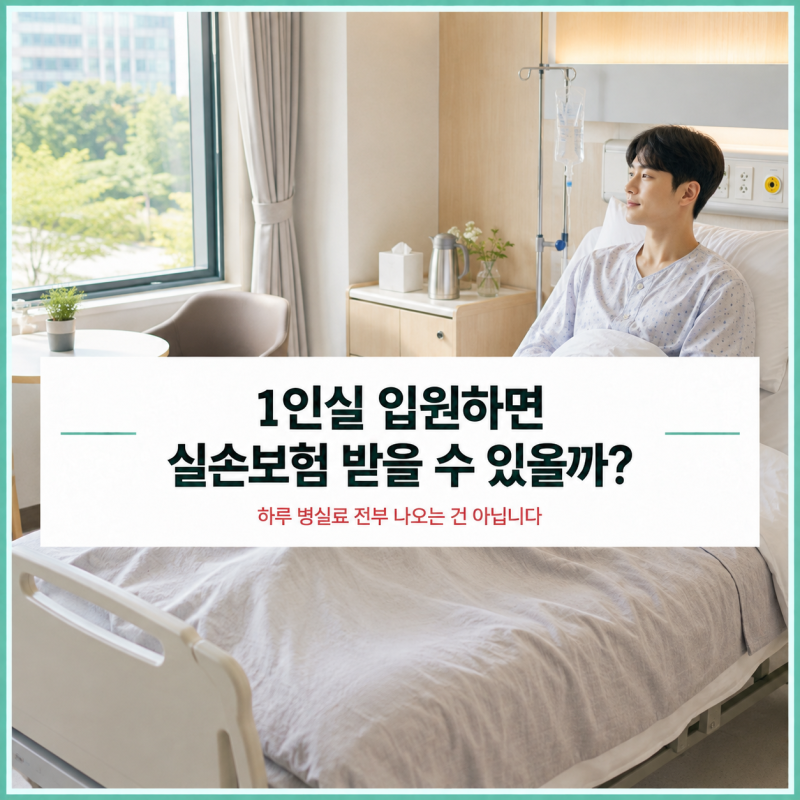 1인실 입원하면 실손보험 받을 수 있을까? 하루 병실료 전부 나오는 건 아닙니다