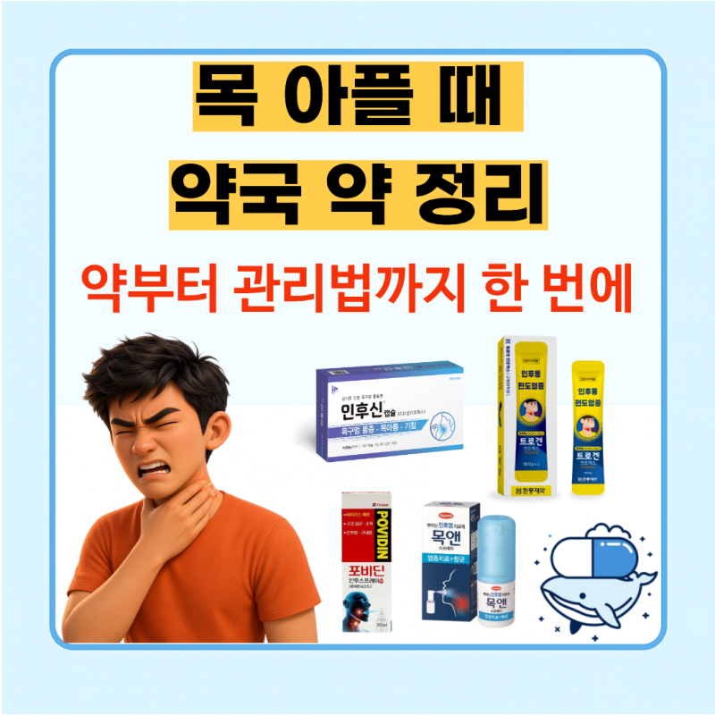 목 아플 때 인후통 약 뭐가 맞을까 | 약, 스프레이, 가글, 관리법 총정리