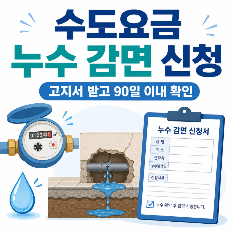 수도요금 누수 감면 조건과 준비 서류, 신청 전 지역 기준 확인하세요