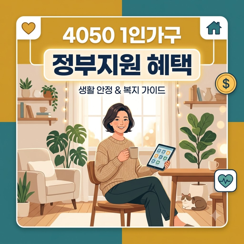 "세금은 제일 많이 내고 복지는 0원이라 억울하셨나요?" 4050 1인가구 정부지원 혜택 및 숨은 ....