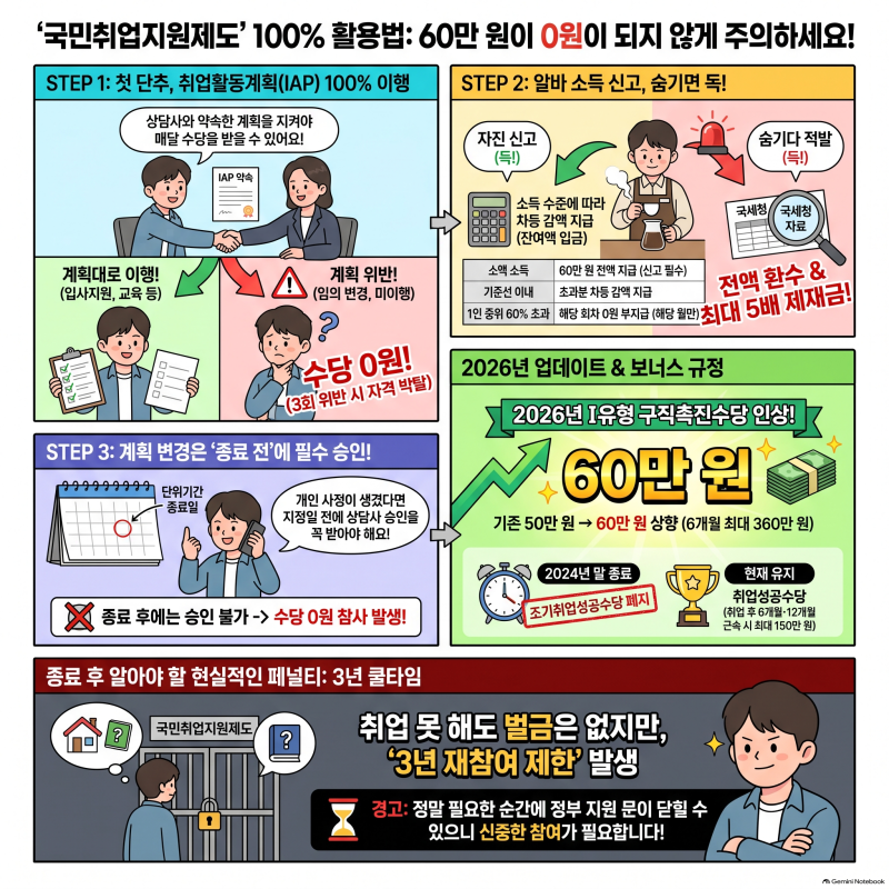 "공짜 용돈인 줄 알고 신청했다간 0원 찍힙니다" 2026 국민취업지원제도 신청 전 필수 체크 3가....