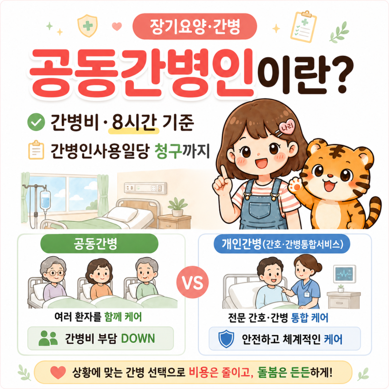공동간병인이란?｜간병비·8시간 기준·간병인사용일당 보험청구까지