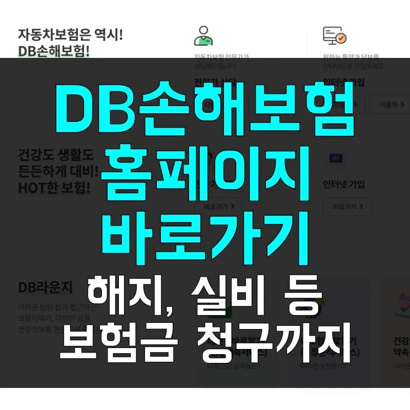 DB손해보험 홈페이지 바로가기 | 해지 방법, 실비 등 보험금 청구까지
