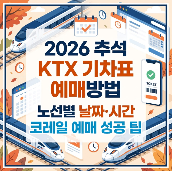 2026 추석 KTX 기차표 예매방법, 노선별 날짜·시간, 코레일 예매 성공 팁