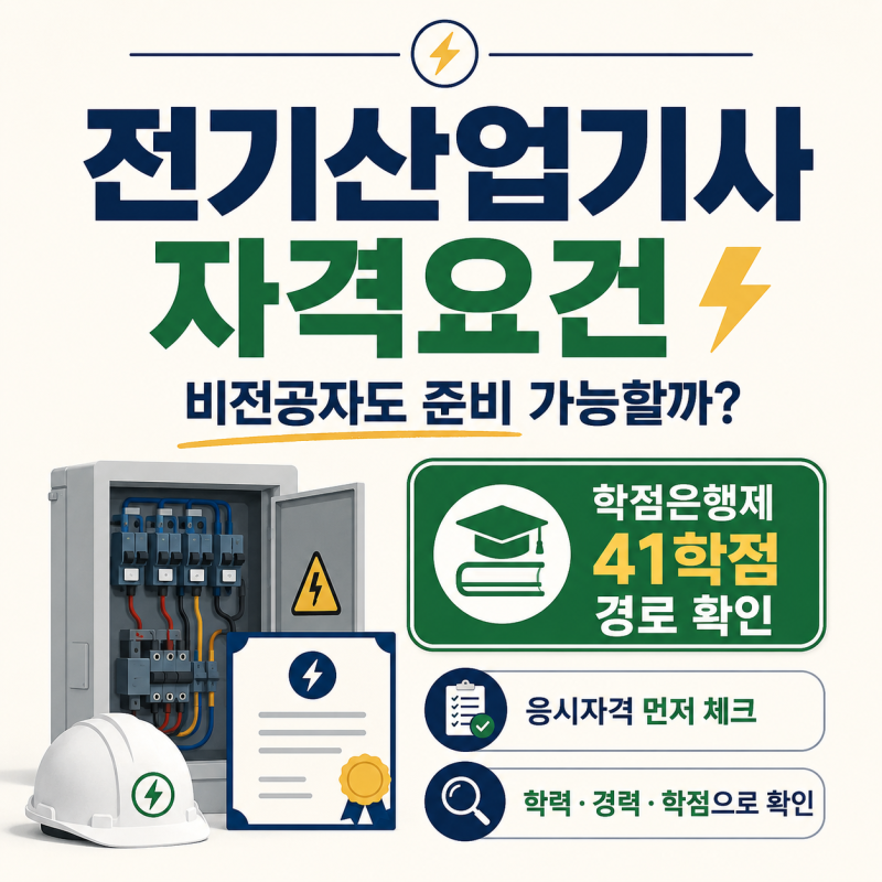 전기산업기사 자격요건, 비전공자도 학점은행제 41학점으로 준비하는 방법