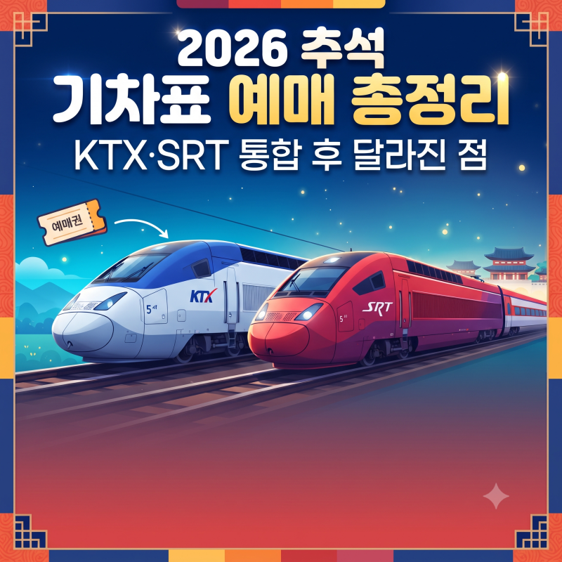 2026 추석 기차표 예매 일정 총정리｜KTX·SRT 통합 후 달라진 점