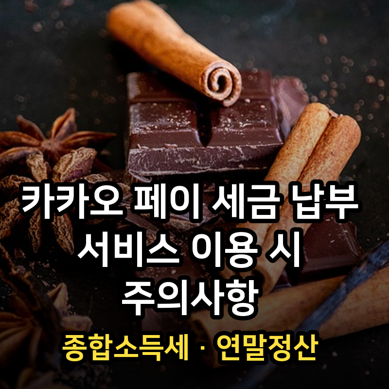 카카오 페이 세금 납부 서비스 이용 시 주의사항·종합소득세·연말정산