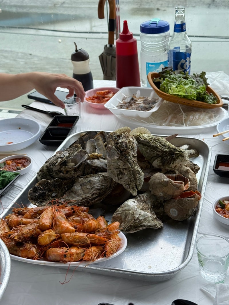 소래포구 전통어시장 바다뷰 야장 초장집 노릇노릇 가격 후기