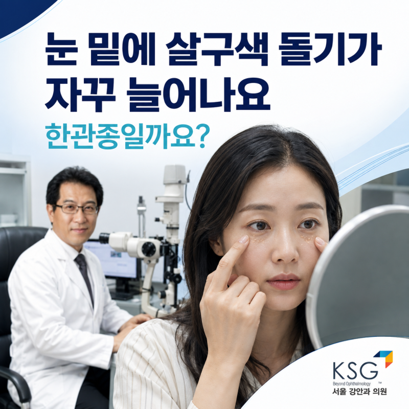 "눈 밑에 살구색 돌기가 자꾸 늘어나요" 한관종일까요?