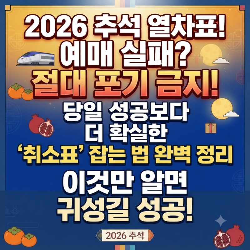 추석열차 승차권 예매, 언제? 예매실패시 추가 구매기회는?