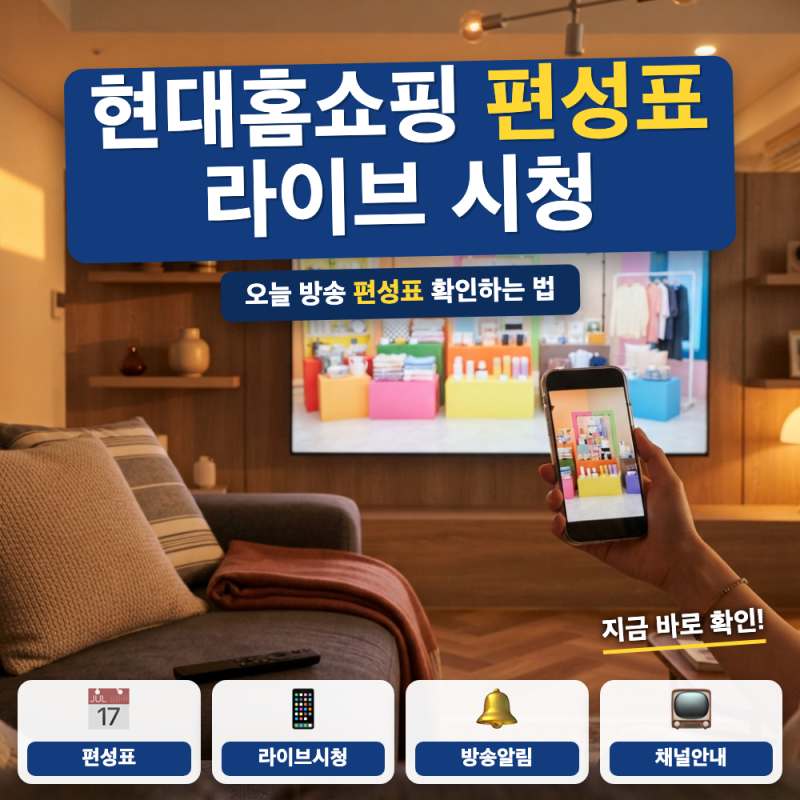현대홈쇼핑 편성표 라이브 방송 보는 방법 (+ 채널번호, 다시보기)