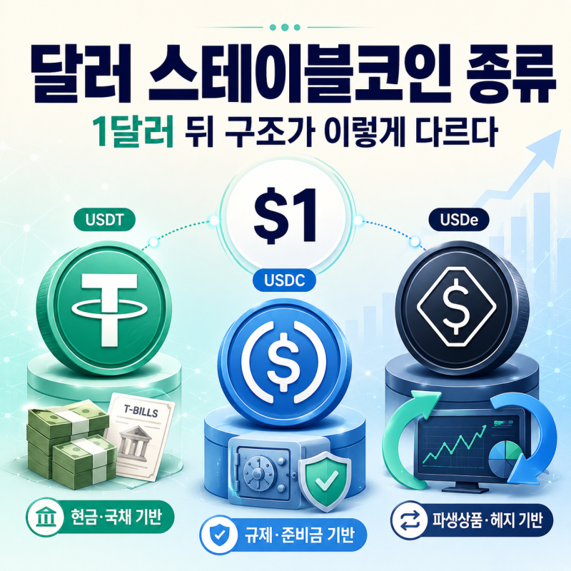 달러 스테이블코인 종류 1달러 뒤에 숨은 구조가 이렇게 다르다