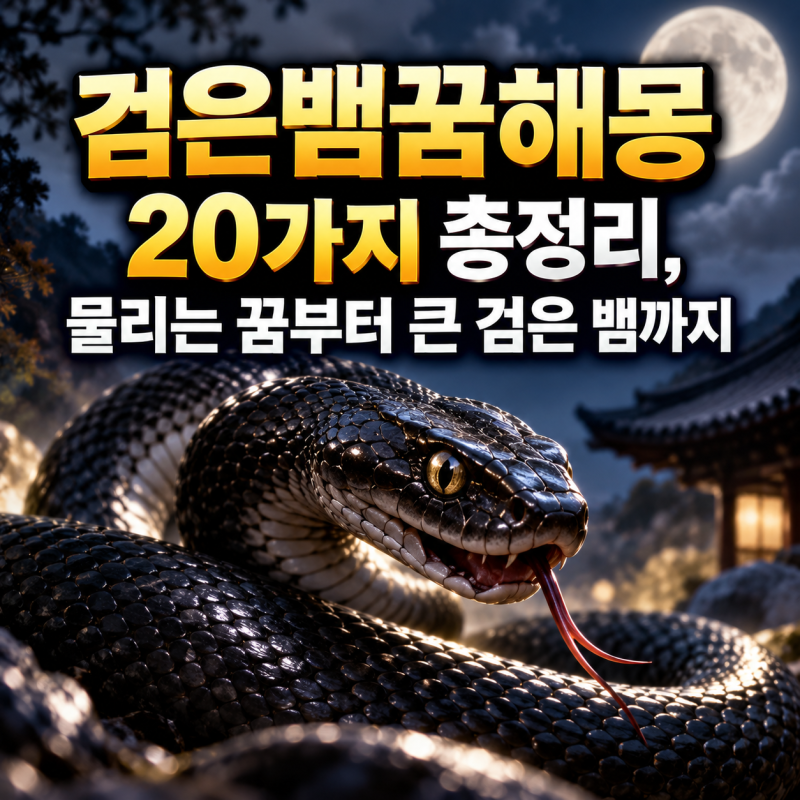 검은뱀꿈해몽 20가지 총정리, 물리는 꿈부터 큰 검은 뱀까지