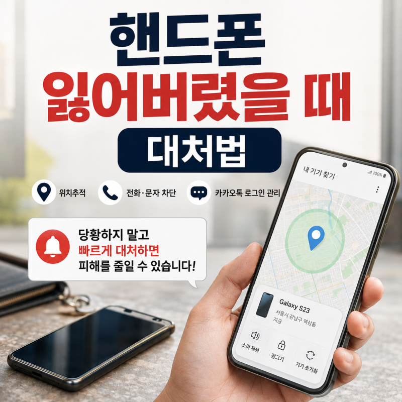 핸드폰 잃어버렸을 때 대처법 (+위치추적·전화 문자·카카오톡까지)