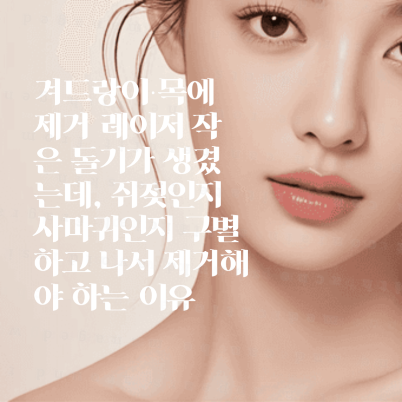 겨드랑이·목에 쥐젖 제거 레이저 작은 돌기가 생겼는데, 쥐젖인지 사마귀인지 구별하고 나....