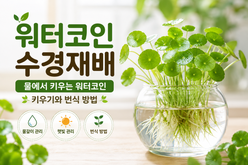 워터코인 수경재배｜물에서 키우는 워터코인 키우기와 번식 방법