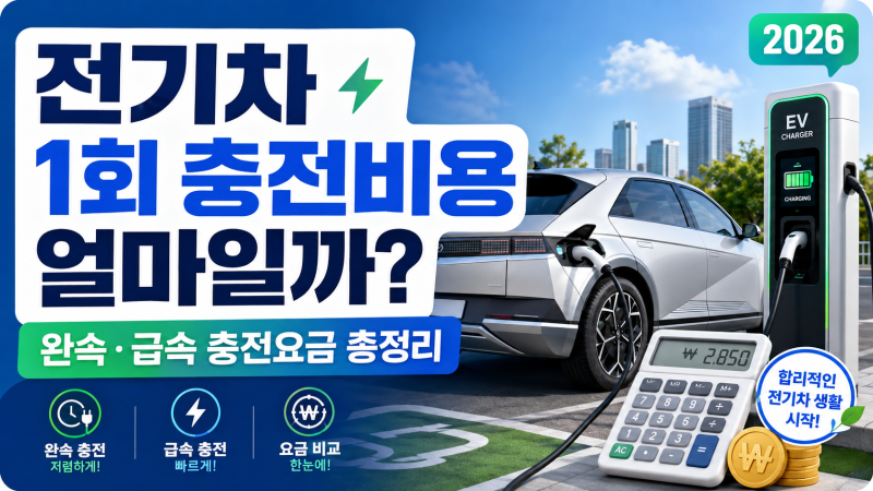 2026 전기차 1회 충전비용 얼마일까? 완속·급속 충전요금 총정리