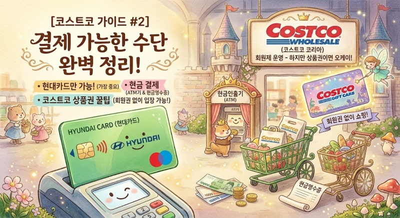 [코스트코 가이드 #2] 결제 수단 완전 정복! 현대카드만 되는 이유, 현금 결제 팁 & 연회비 없....