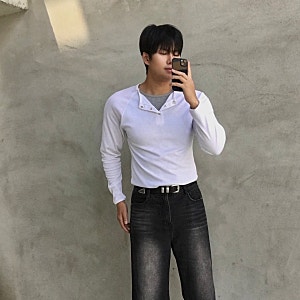 남자 헨리넥티셔츠 추천, 두 장 겹쳐 입지 않은 레이어드 머슬핏