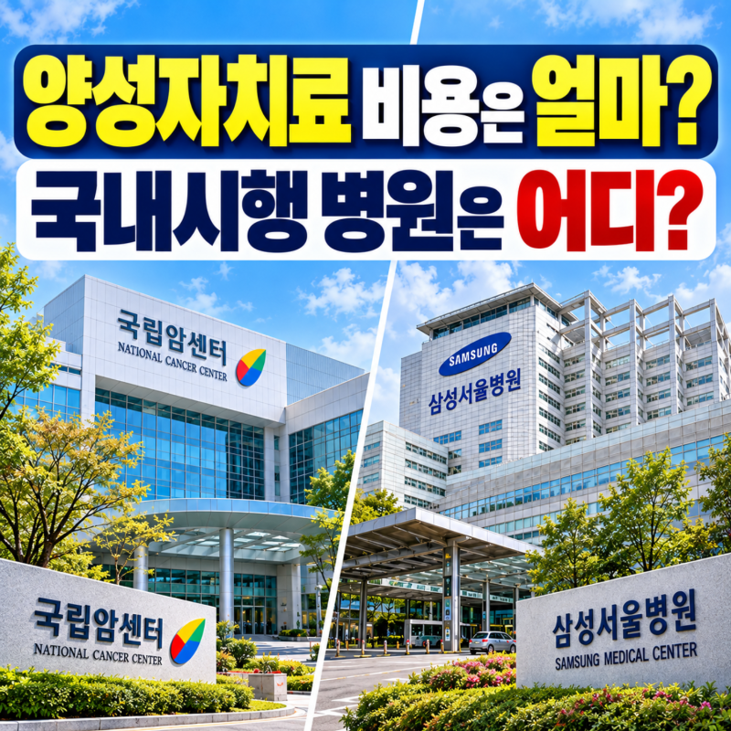 양성자치료 급여 기준과 비급여 비용, 국내 시행 병원