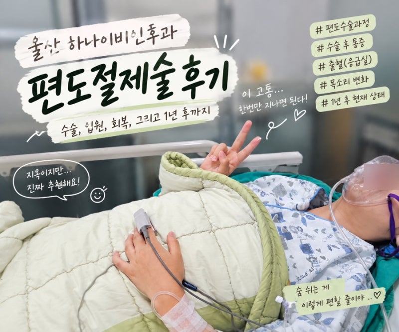울산 하나 이비인후과 편도절제 수술 후기 | 수술부터 출혈, 1년 후까지