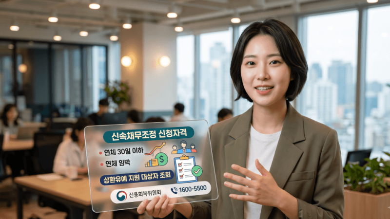 신속채무조정 신청자격과 상환유예, 30일 이내 대상자 조회법