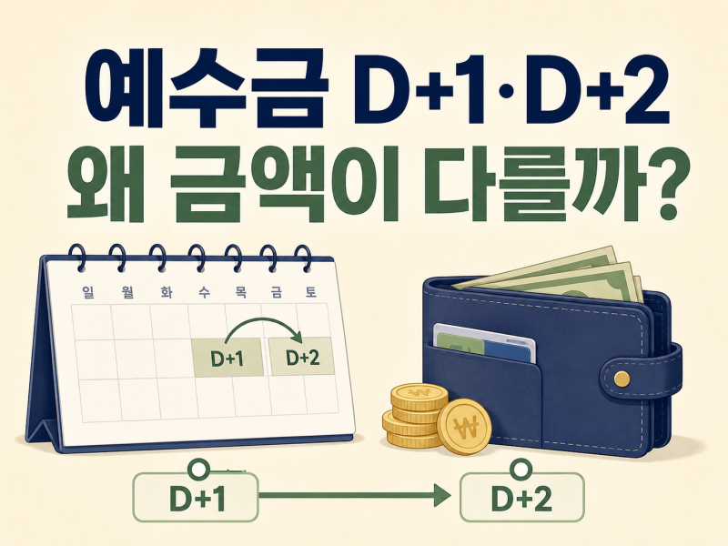 주식 예수금 D+1·D+2 뜻, 돈은 있는데 왜 출금이 안 될까?