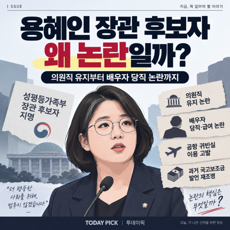용혜인 장관 후보자 논란 총정리, 의원직 유지부터 남편 당직까지 무슨 일?