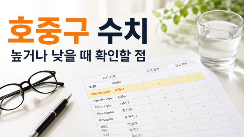 호중구 수치가 높을 때와 낮을 때 확인할 점