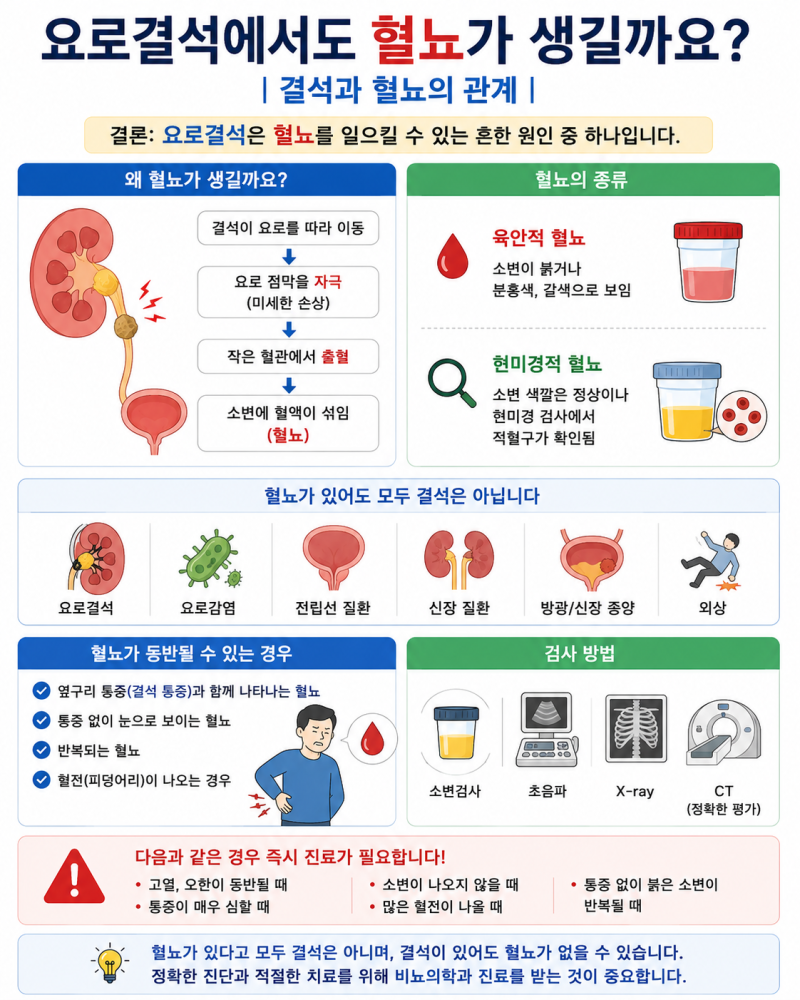 요로결석에서도 혈뇨가 생길까요?｜결석과 혈뇨의 관계