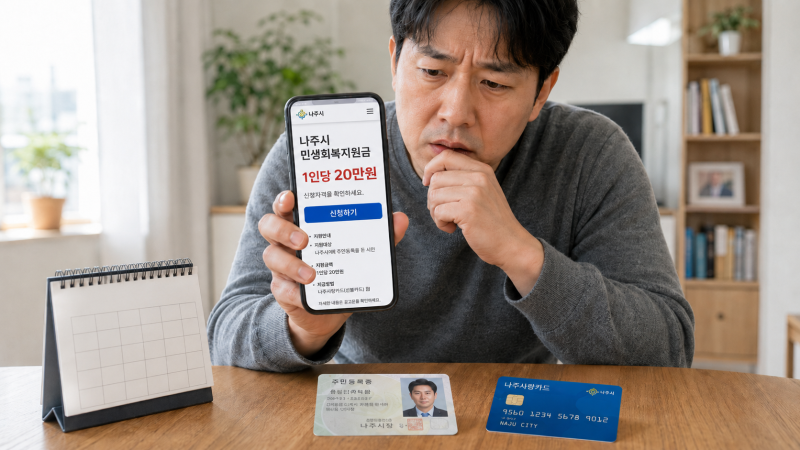 나주시 민생회복지원금 20만원, 신청은 9월인데 대상은 7월 1일에 갈린다