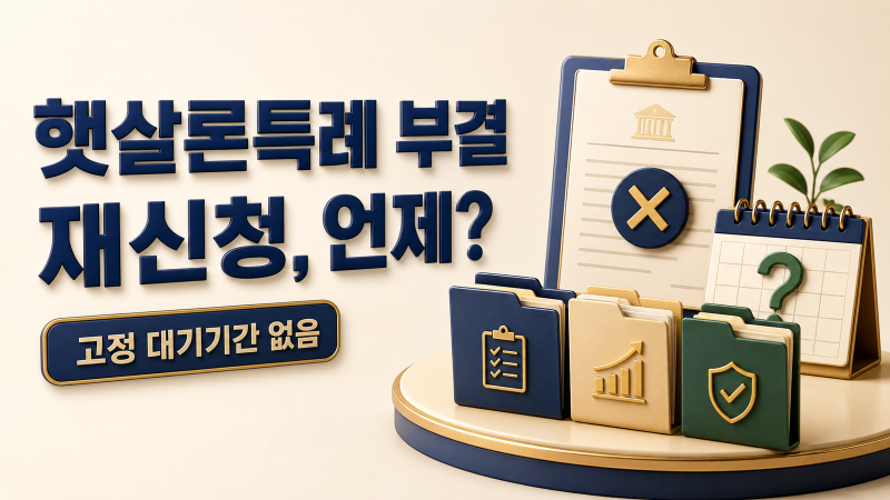 햇살론특례 부결 후 재신청 언제 가능할까? 사유별 준비 조건
