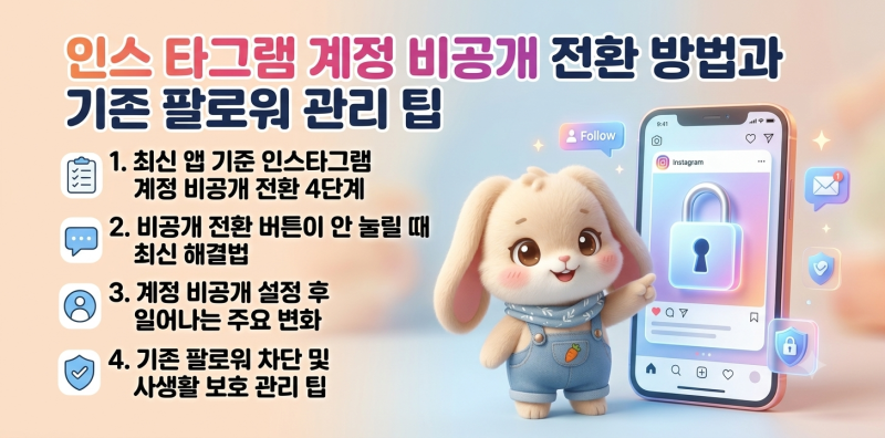 인스타그램 계정 비공개 전환 방법과 기존 팔로워 관리 팁