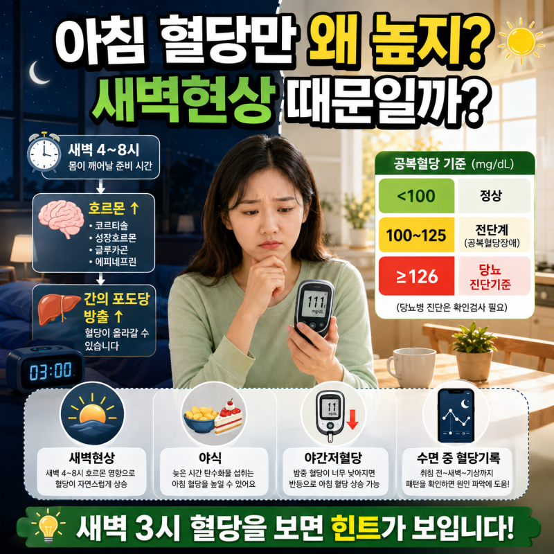 아침 공복혈당만 높다면? 원인 모르고 약·간식부터 바꾸면 안 됩니다
