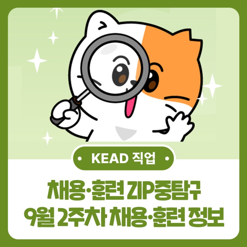 한국장애인고용공단이 전하는 9월 2주차 채용·훈련 ZIP중 탐구